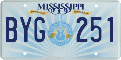 MS license plate BYG251