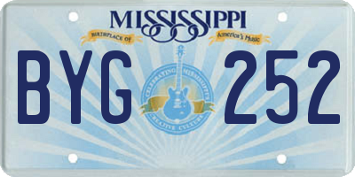 MS license plate BYG252