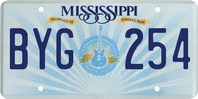 MS license plate BYG254