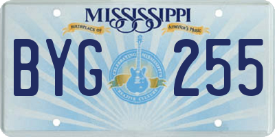 MS license plate BYG255