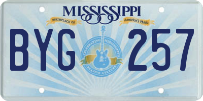 MS license plate BYG257
