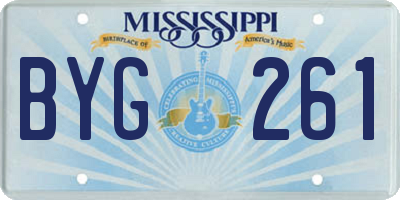 MS license plate BYG261