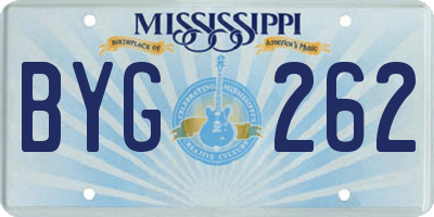 MS license plate BYG262