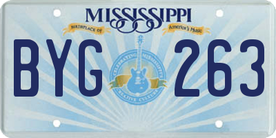 MS license plate BYG263