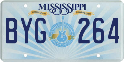 MS license plate BYG264