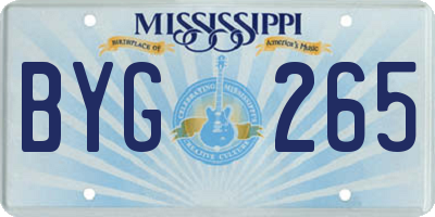 MS license plate BYG265