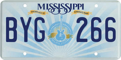MS license plate BYG266