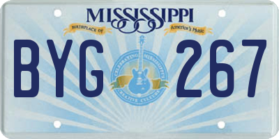 MS license plate BYG267