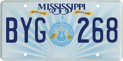 MS license plate BYG268