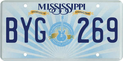 MS license plate BYG269