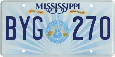 MS license plate BYG270