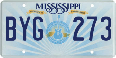 MS license plate BYG273