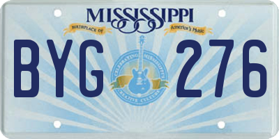 MS license plate BYG276