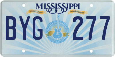 MS license plate BYG277