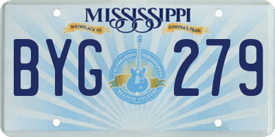 MS license plate BYG279