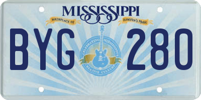 MS license plate BYG280