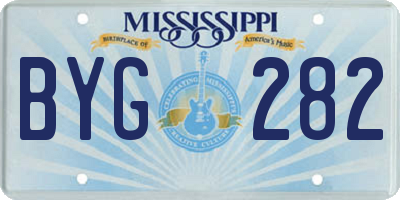 MS license plate BYG282