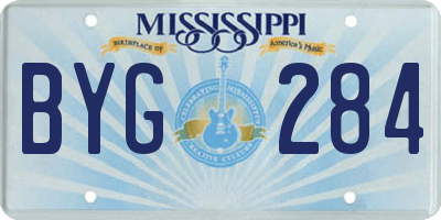 MS license plate BYG284