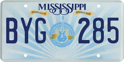 MS license plate BYG285