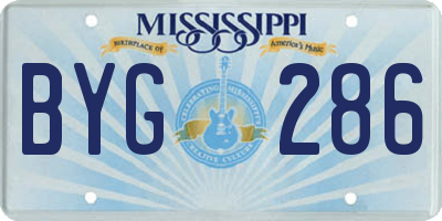 MS license plate BYG286