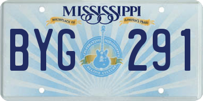 MS license plate BYG291