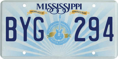 MS license plate BYG294
