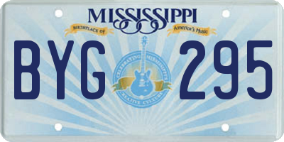 MS license plate BYG295