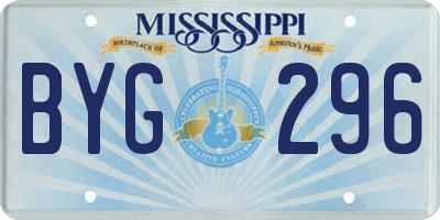 MS license plate BYG296