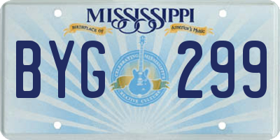 MS license plate BYG299