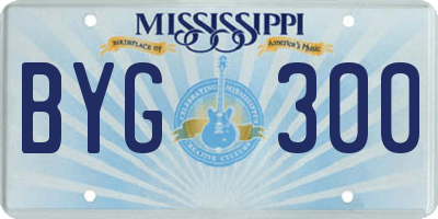 MS license plate BYG300