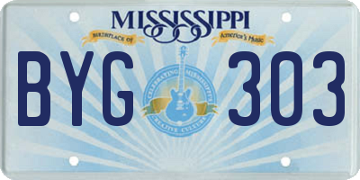 MS license plate BYG303