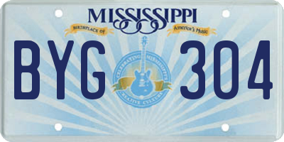 MS license plate BYG304