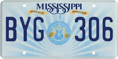 MS license plate BYG306