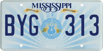 MS license plate BYG313