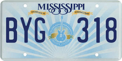 MS license plate BYG318