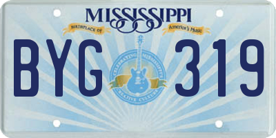 MS license plate BYG319