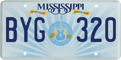 MS license plate BYG320