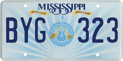 MS license plate BYG323