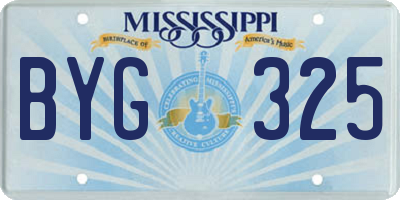 MS license plate BYG325