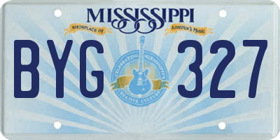 MS license plate BYG327