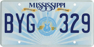 MS license plate BYG329