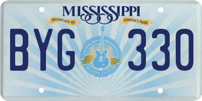 MS license plate BYG330