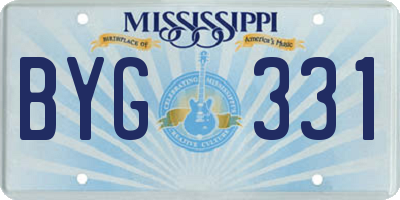 MS license plate BYG331