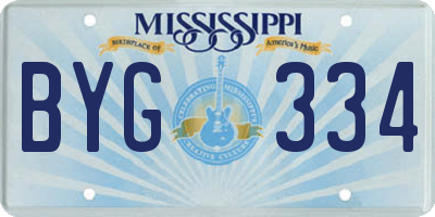 MS license plate BYG334