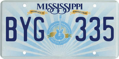 MS license plate BYG335