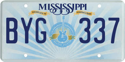 MS license plate BYG337