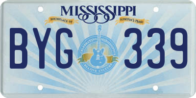 MS license plate BYG339