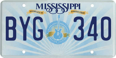 MS license plate BYG340