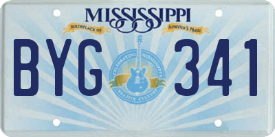 MS license plate BYG341