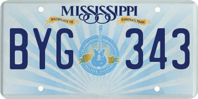 MS license plate BYG343
